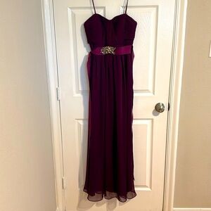 Maroon dress with jeweled belt